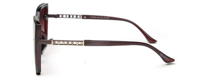 Brown Large Square UV Sunglass for Women