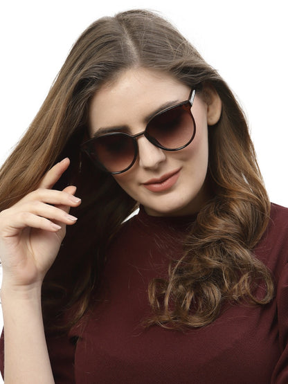 Brown Oval UV Protection Sunglass for Women
