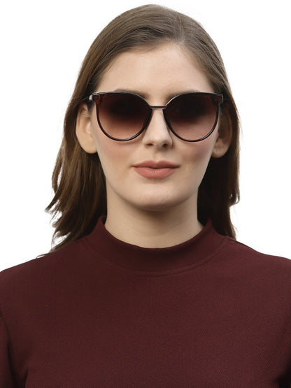 Brown Oval UV Protection Sunglass for Women