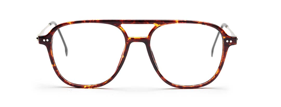 Brown Tort Full-Rim Square Eyeglasses for Men