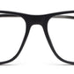 Black Matte Full-Rim Rectangle Glasses for Men & Women