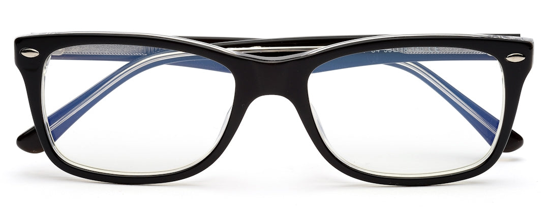 Charcoal Grey Rectangle Eyeglasses for Men