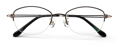 Zenith Titanium Half Rim Cateye Oval Specs Frame for Women
