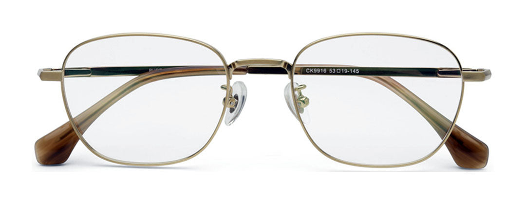 Zenith Titanium Gold Unisex Spectacles in Rectangle Frame