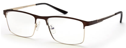 Copper Gold Rectangle Eyeglasses for Men