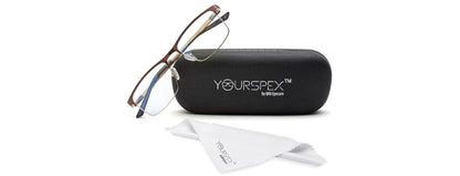 Copper Gold Rectangle Eyeglasses for Men