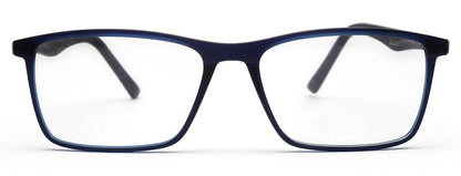 Dark Blue Matte YourSpex Flex Rectangle Eyeglass for Men