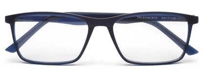 Dark Blue Matte YourSpex Flex Rectangle Eyeglass for Men