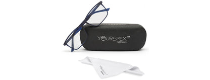 Dark Blue Matte YourSpex Flex Rectangle Eyeglass for Men