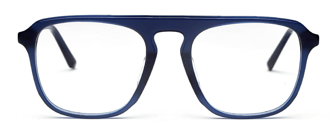 Dark Blue Square Full Rim Acetate Frame for Men