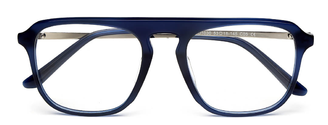 Dark Blue Square Full Rim Acetate Frame for Men