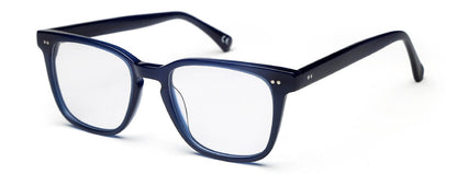 Dark Blue Square Full Rim Acetate Frame for Men