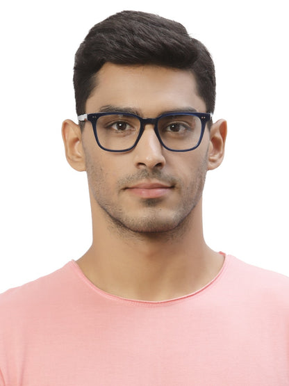 Dark Blue Square Full Rim Acetate Frame for Men