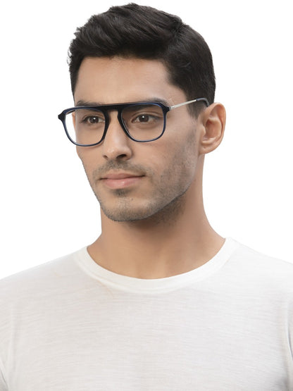 Dark Blue Square Full Rim Acetate Frame for Men