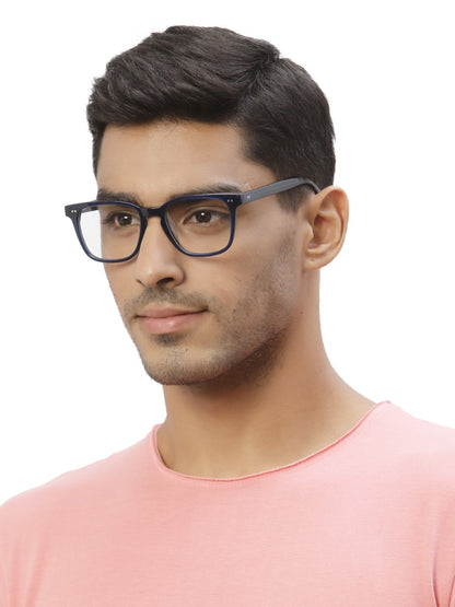 Dark Blue Square Full Rim Acetate Frame for Men