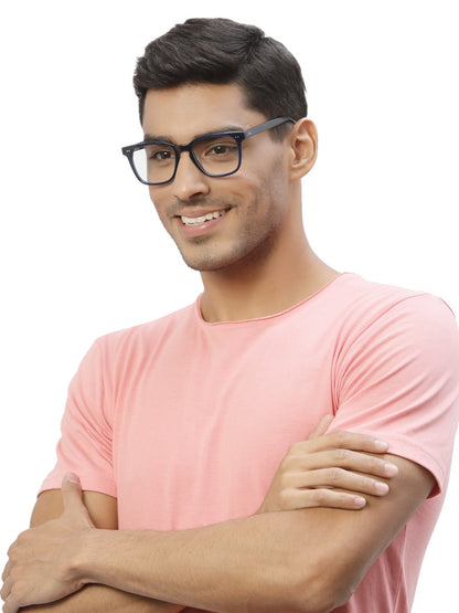 Dark Blue Square Full Rim Acetate Frame for Men