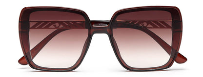 Dark Brown Square UV 400 Polarised Sunglass for Women