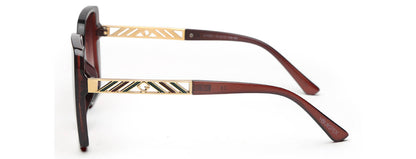 Dark Brown Square UV 400 Polarised Sunglass for Women