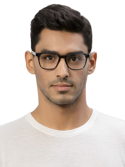 Dark Grey Tort Square Full Rim Acetate Frame for Men