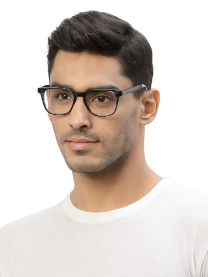 Dark Grey Tort Square Full Rim Acetate Frame for Men