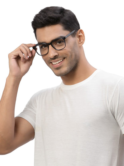 Dark Grey Tort Square Full Rim Acetate Frame for Men