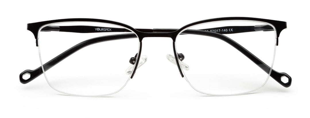 Black Wayfarer Half Rim Frame For Men & Women