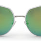 Blue-Green Mirrored Oval 400UV Protected Sunglasses For Women