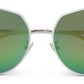 Blue-Green Mirrored Oval 400UV Protected Sunglasses For Women