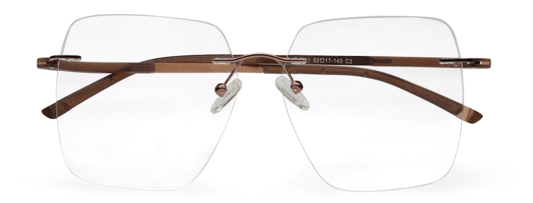 Copper Rimless Frame for Men & Women