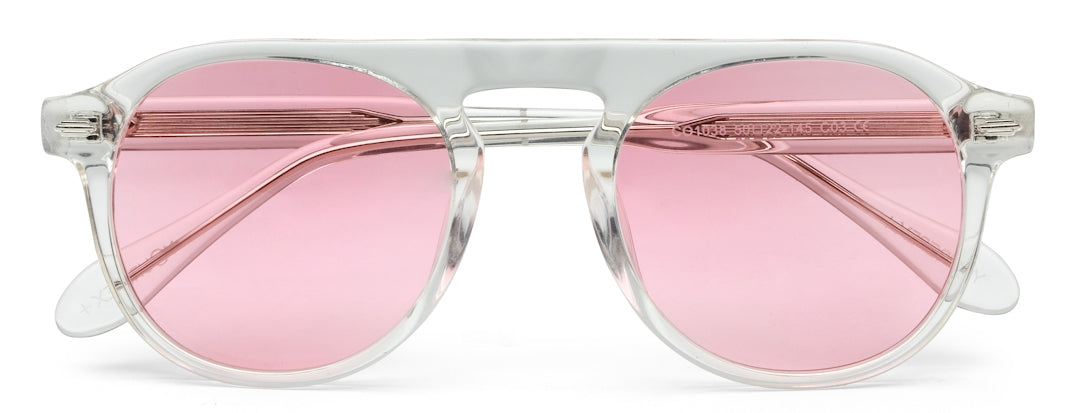 Pink Aviator Full Rim UV400 Protected Sunglasses For Men