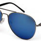 Blue Mirrored 400 UV Protected Aviator Sunglasses For Men & Women