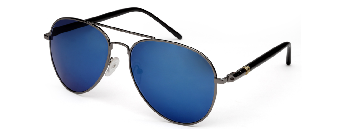 Blue Mirrored 400 UV Protected Aviator Sunglasses For Men & Women