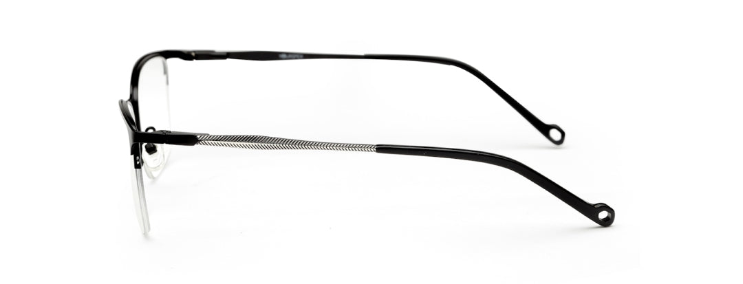 Black Wayfarer Half Rim Frame For Men & Women