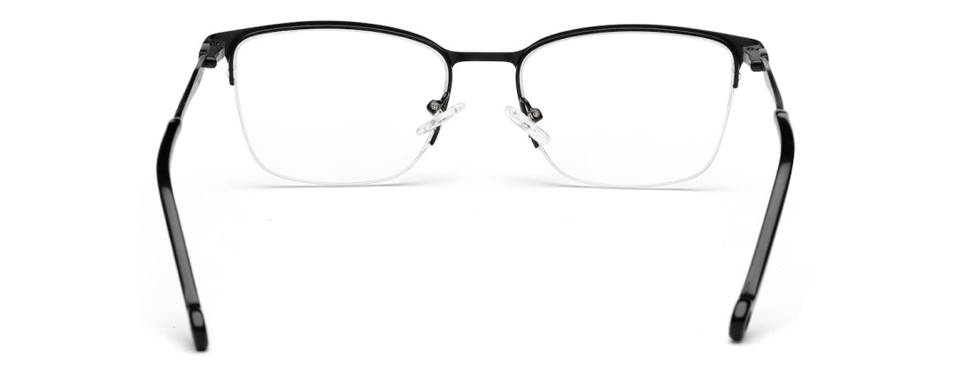 Black Wayfarer Half Rim Frame For Men & Women