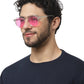 Pink Aviator Full Rim UV400 Protected Sunglasses For Men