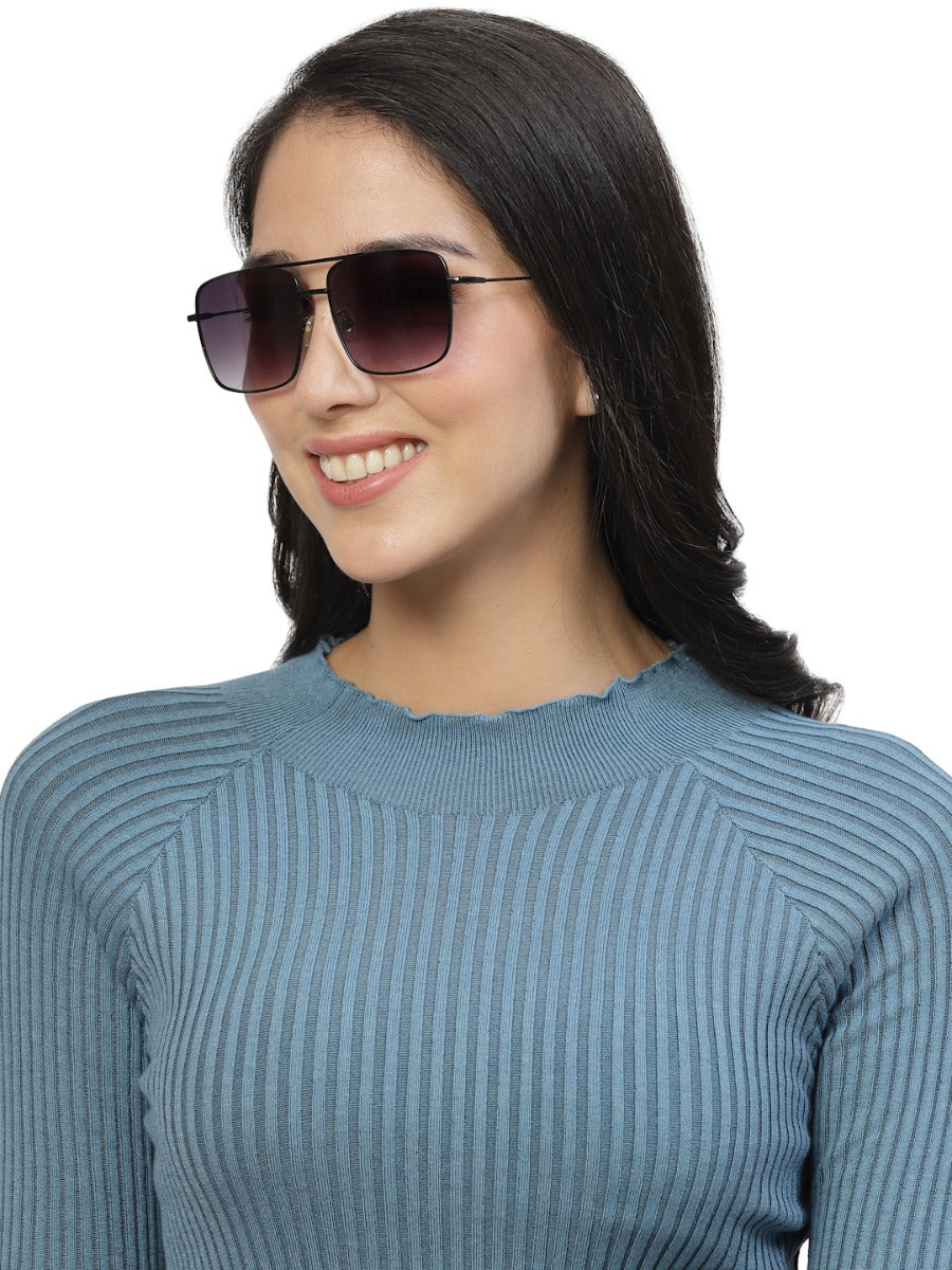 Black With Gradient UV 400 Protected Aviator Sunglasses For Men & Women