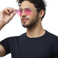 Pink Aviator Full Rim UV400 Protected Sunglasses For Men