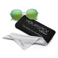 Blue-Green Mirrored Oval 400UV Protected Sunglasses For Women