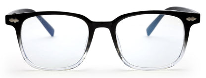 Gradient Black and Transparent Square Eyeglasses for Men and Women