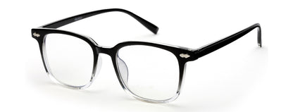 Gradient Black and Transparent Square Eyeglasses for Men and Women