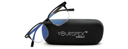 Gradient Black and Transparent Square Eyeglasses for Men and Women