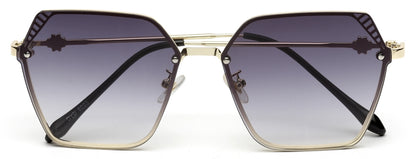 Gradient Blue Irregular UV Sunglass for Women