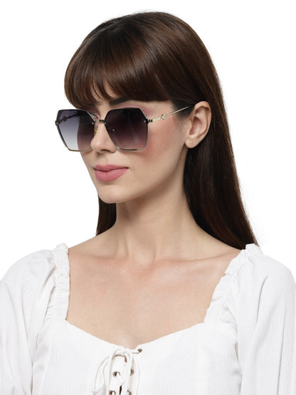Gradient Blue Irregular UV Sunglass for Women