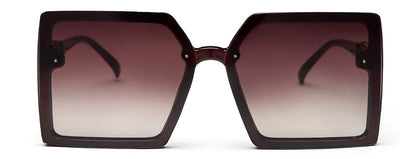 Gradient Dark Brown Square UV Sunglass for Women