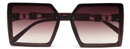 Gradient Dark Brown Square UV Sunglass for Women