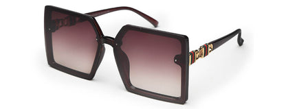 Gradient Dark Brown Square UV Sunglass for Women