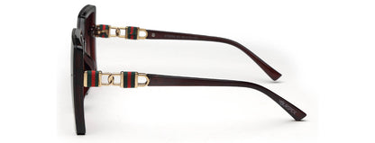 Gradient Dark Brown Square UV Sunglass for Women