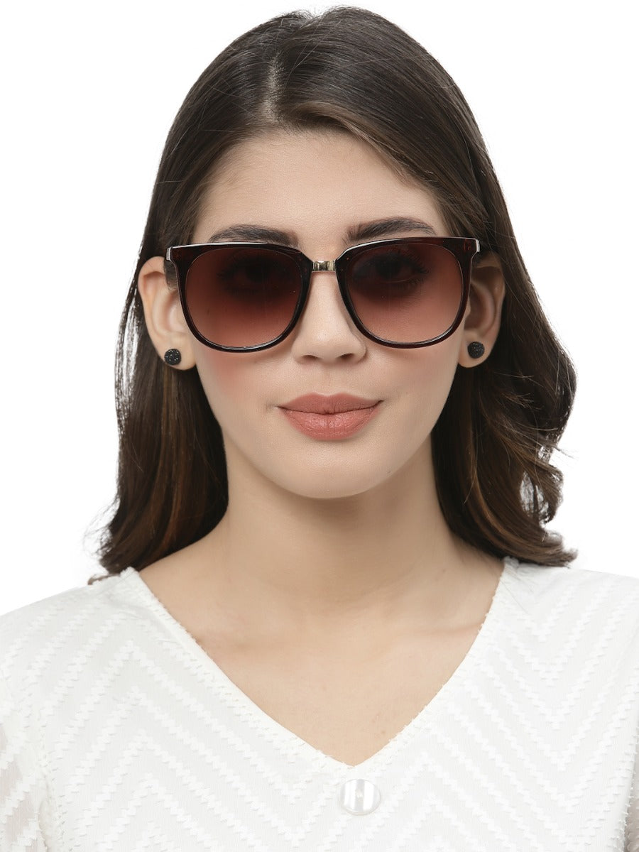 Gradient Dark Brown Wayfarer UV 400 Sunglass for Women GKB EYECARE PRIVATE LIMITED
