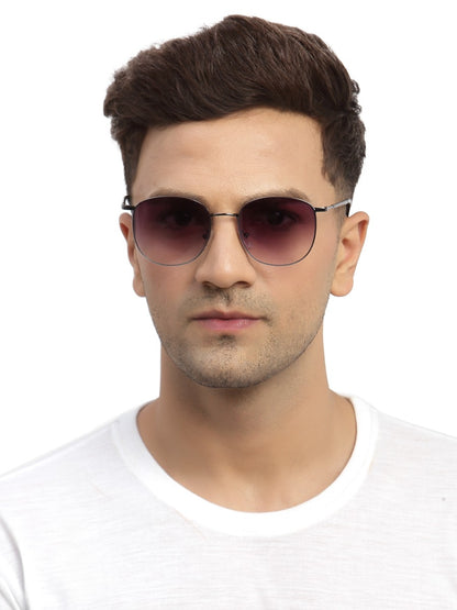 Gradient Purple Metal UV Sunglass for Men and Women