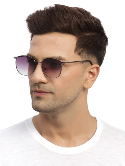 Gradient Purple Metal UV Sunglass for Men and Women